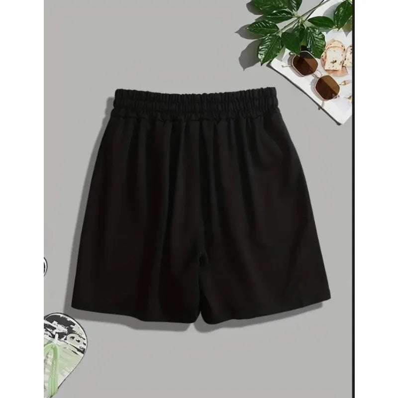 Trendy Light Gray Dark Print Medium Long Punk Style Casual Shorts for Summer, New Unisex Casual Shorts