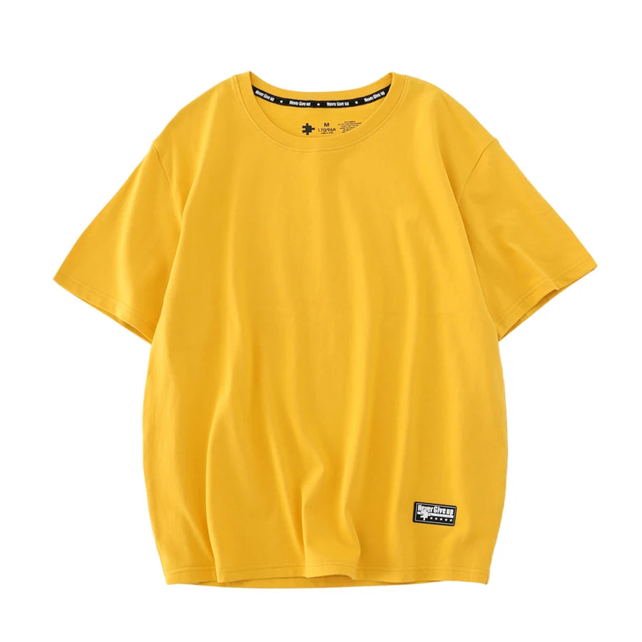 WAVLATII Women New Cotton T Shirts Female 210 GSM Purple Solid Fashion Casual Oversized Short Sleeve Tees Tops for Summer WT2470
