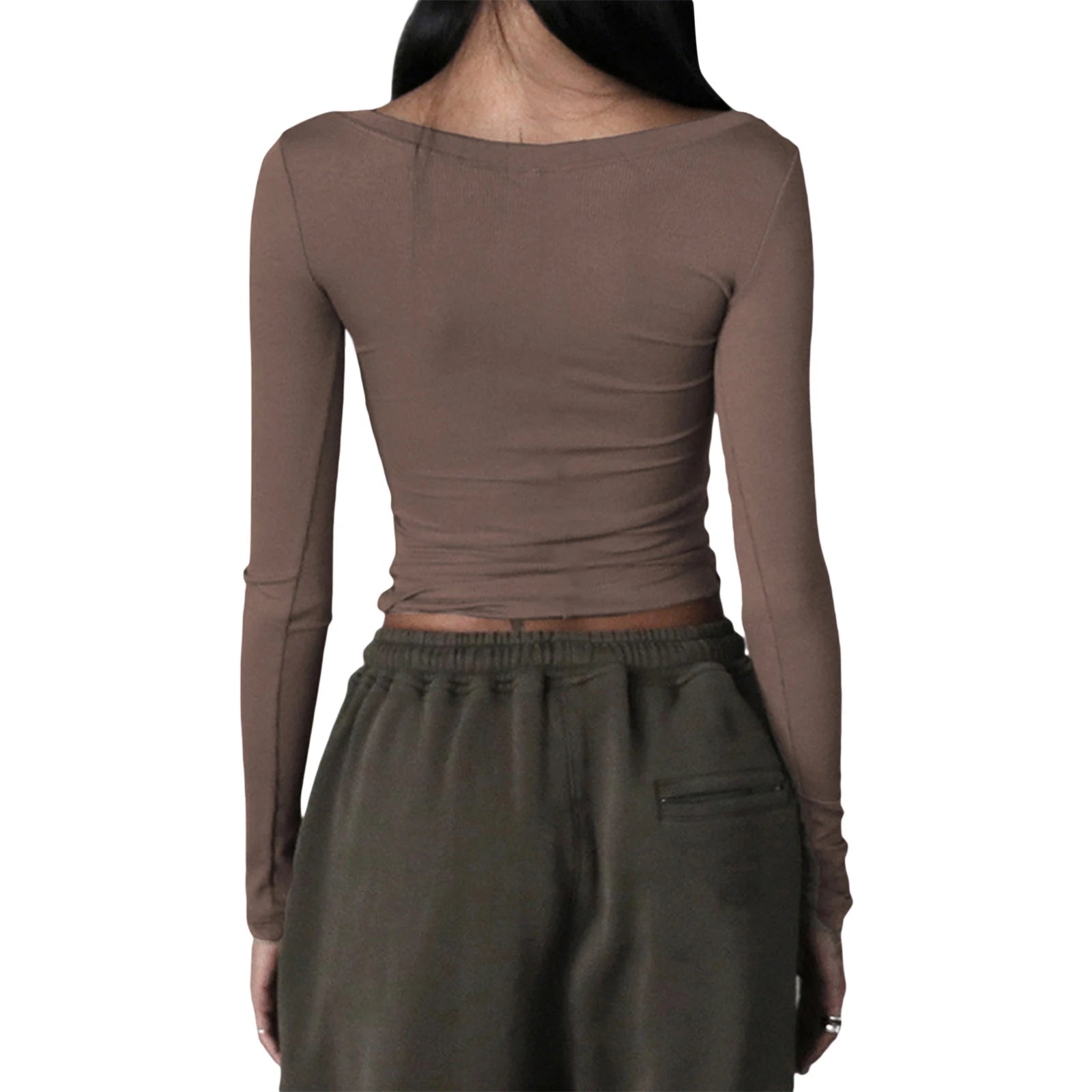New Fashion Women Knitted Henley Shirt Casual Solid Color Retro 1/2 Button Long Sleeve Crop Tops Streetwear Clubwear