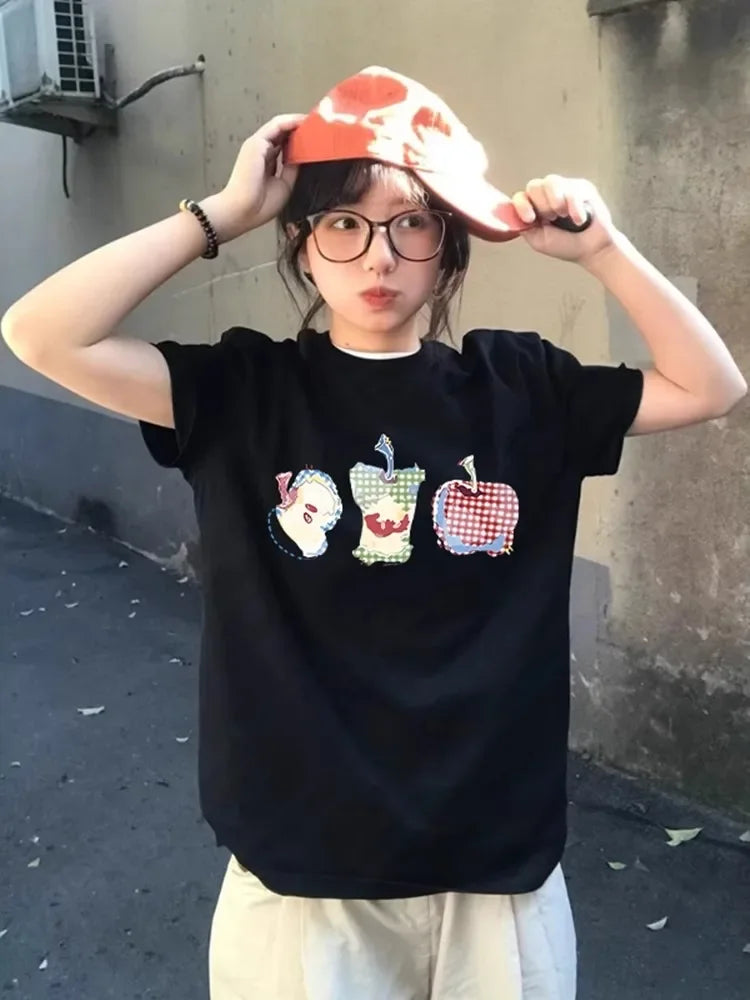 Women's Summer New Arrival Printed Design American Harajuku Personality Graphic T Shirts Aesthetic Vintage Summer Streetwear Y2K